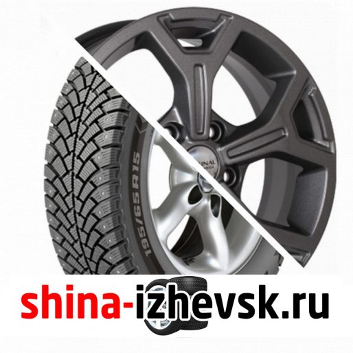 Колесо в сборе BF Goodrich G Force Stud 215/55 R16 Q 97 + СКАД KL-318 6.5xR16 5×114.3 ET50 DIA67.1 Черно-серый цвет с перламутровыми оттенками в Ижевске